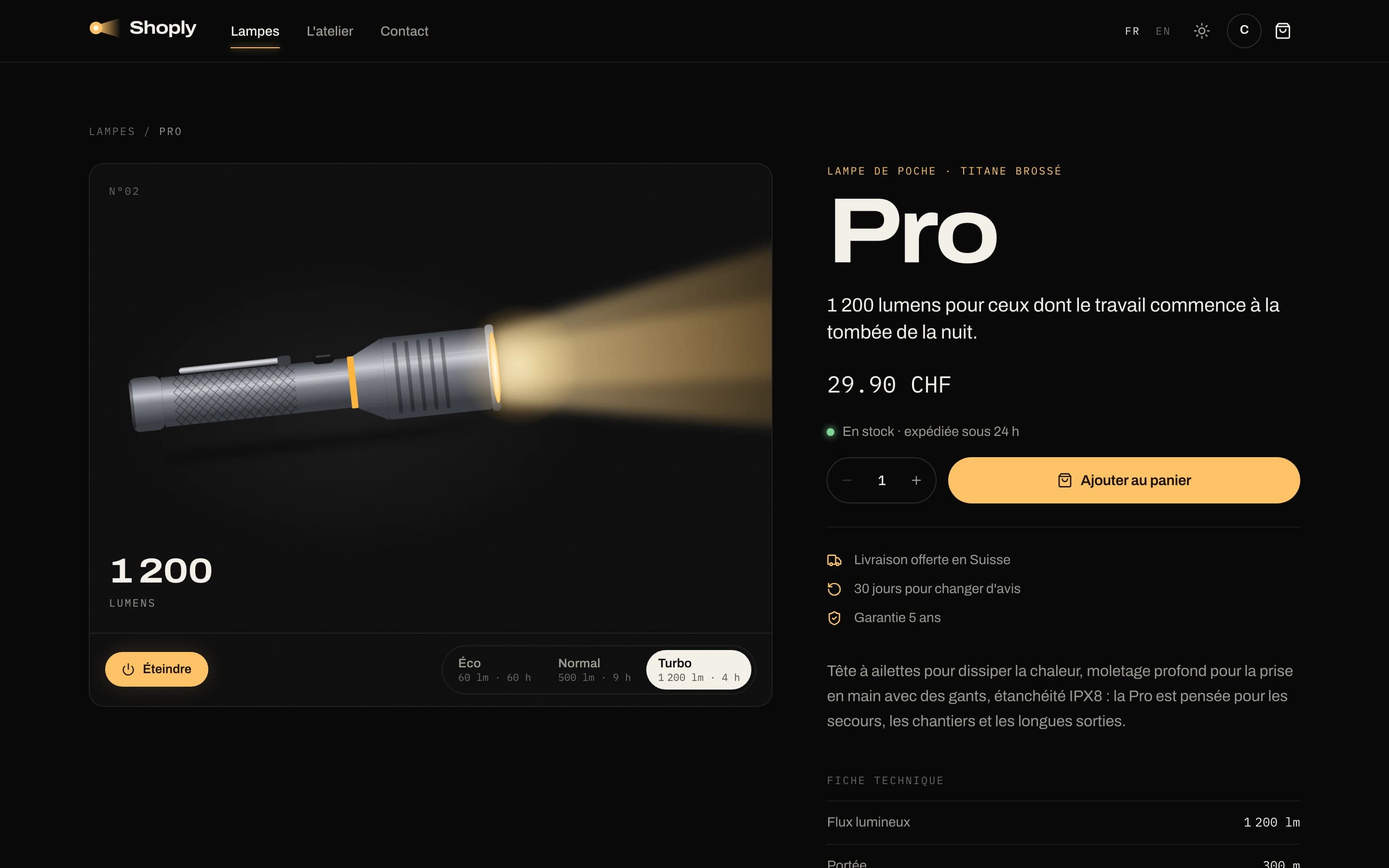 Shoply — Fiche produit