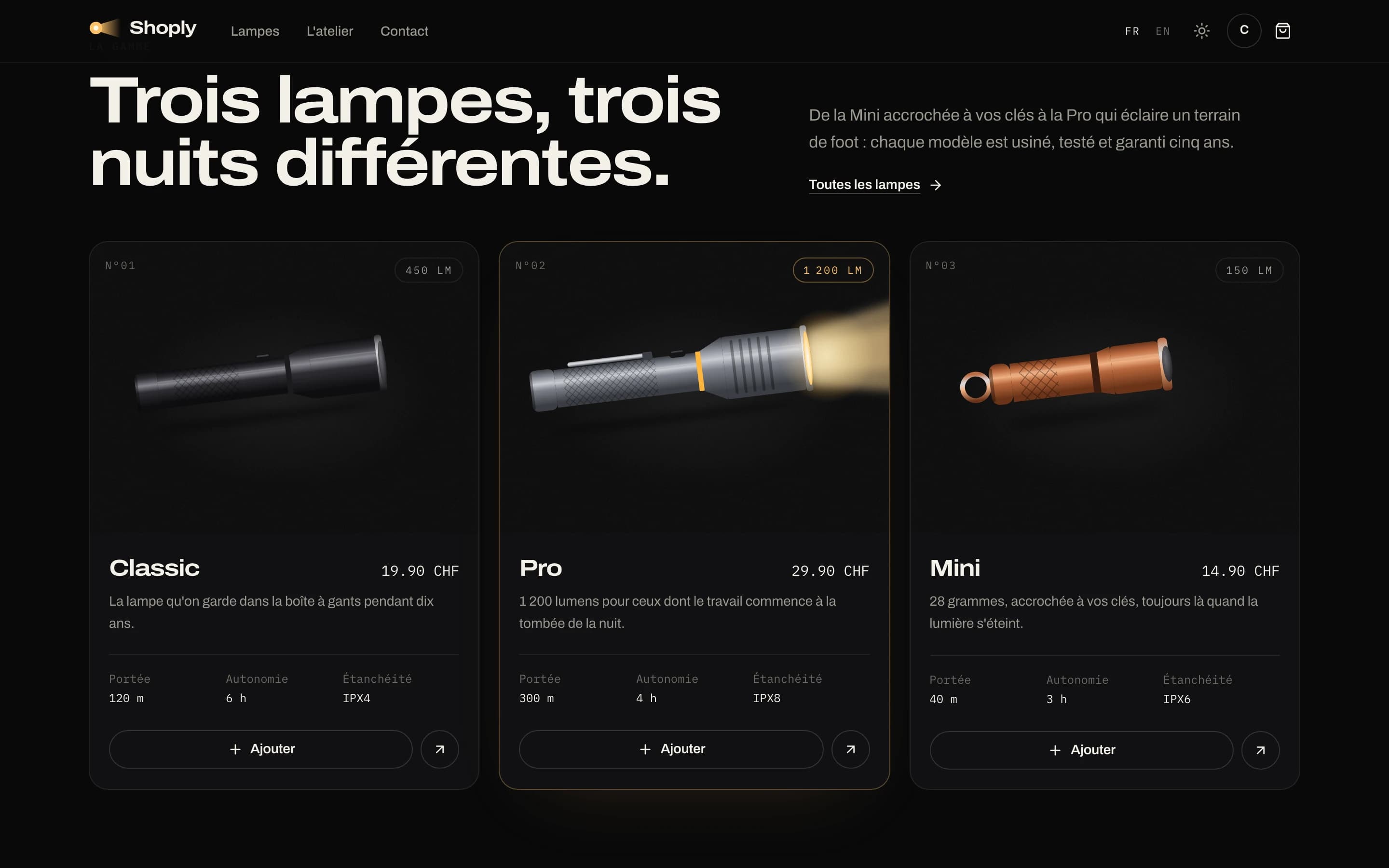 Shoply — La gamme